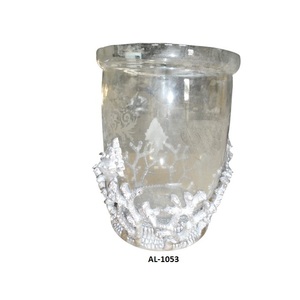 Aluminum <b>Candle</b> Holder Nickel Plated Embossed with Glass Chimney <b>Candle</b> Holder Classical Style Hand Crafted <b>Cheap</b> <b>Candle</b> Holder - Product Image 4