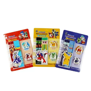 Ensemble de gommes à crayon en bois Pokémon Elite B, fournitures scolaires pour enfants, papeterie, dessin animé, cadeau pour étudiants, vente en gros - Product Image 1