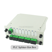 Splitter Optik FIBERVISION Fiber Optic PLC Splitter 1*X SC/APC SC/UPC Fiber PLC Splitter Perangkat Tanpa Casing Tipe Mini Kotak ABS Tipe Rak