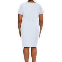 Robe fourreau polie pour femmes avec nœud robe de travail carrière bureau bureau tendance col en v femmes taille incurvée couture crêpe