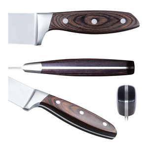 Ensemble international de couteaux de chef en acier inoxydable très polis faits à la main avec manche en bois pour la cuisine. - Product Image 2