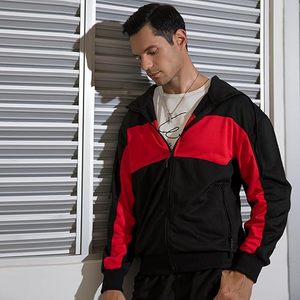 Ensemble de survêtement de sport en coton 100% directement de l'usine, pour la course à pied en hiver, avec capuche, respirant, imprimé, motif uni, léger, 2 en 1 - Product Image 4