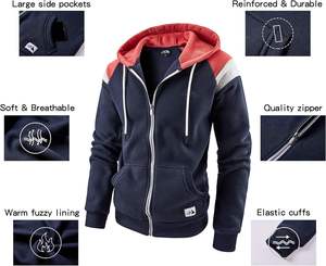 Sudaderas con capucha sublimadas con cremallera para hombre Precio razonable Sudaderas con capucha con cremallera para hombre El mejor material Servicios OEM para sudaderas con capucha para hombre - Product Image 5