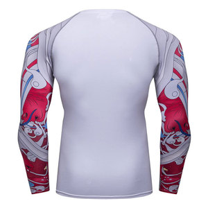 เสื้อแรชการ์ดแขนยาวผู้ชายรุ่นขายดีประจำปี 2026 โลโก้แบบกำหนดเองได้ ผลิตจากผ้าสแปนเด็กซ์/โพลีเอสเตอร์ แห้งเร็ว ระบายอากาศดี มีจำนวนสั่งขั้นต่ำน้อย คุณภาพสูง - Product Image 2