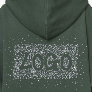 Sudadera con Capucha Extra Grande de Invierno para Mujer, Diseño Personalizado OEM 2025, Logotipo de Pedrería, Sudadera Informal de Manga Larga con Bolsillo Tipo Canguro - Product Image 2