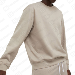 Sudadera Unisex Personalizable de Algodón Grueso Beige con Cuello Redondo, Diseño de Logotipo Frontal con Pedrería para Regalos Promocionales de Invierno - Product Image 3