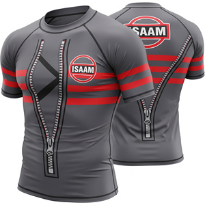Zip Design épaule fermeture éclair Jiu Jitsu Rash Guard Compression Chemise Tissu extensible doux Bjj Equipment Manufacturing Company - Product Image 1