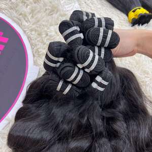 Cabello crudo Camboyano de onda natural Paquetes al por mayor Paquete de cabello de trama 100% Cabello crudo de alta calidad al mejor precio - Product Image 1