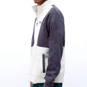 Sweatshirts personnalisés à demi-fermeture éclair pour hommes avec votre propre logo séchage rapide manches longues motif solide 100% coton pour l'hiver - Product Image 4