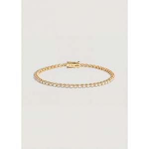 Madison Petite Tennis Bracelet in Yellow <b>Gold</b> with Diamonds - Product Image 1