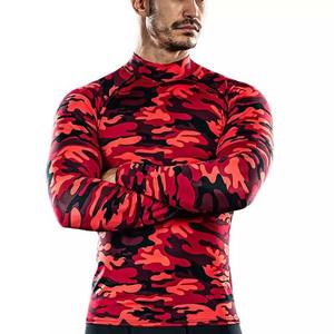 Men's Custom Sublimated Camo <b>MMA</b> <b>Rash</b> <b>Guard</b> Long Sleeve Spandex Polyester Compression UV Protection Washed for Beach Swimming - Product Image 2
