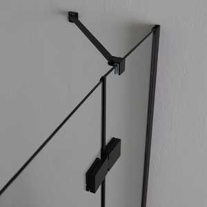 LION Box Doccia Nero Opaco con Porta a Battente 80x100 H190 Senza Telaio - Product Image 6
