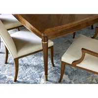 Table à manger extensible en noyer Toulouse, style transitionnel, pour cuisine et salle à manger