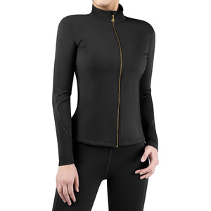 Veste polaire d'équitation à manches courtes pour filles, demi-zip, respirante, doublure en coton, pour spectacle équestre - Product Image 1