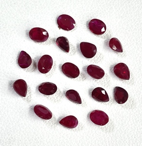 Rubí Africano de la Mejor Calidad, 100% Natural, Calibrado, Tamaño 3.5-4.5mm, Corte Ovalado en Forma de Pera, Color Rojo Rosado, Gema Suelta para Joyería - Product Image 2