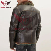 Herren Echtleder Shearling Kapuzenjacke Schwarz Winter Pelzgefütterte Lederjacke Warme Reißverschluss-Luxus-Oberbekleidung