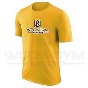 เสื้อยืดผ้าแห้งเร็วสำหรับผู้ชายเสื้อผ้าแนวสตรีทสีล้วนทำจากผ้าฝ้ายโพลีเอสเตอร์พิมพ์ลายโลโก้ด้านหน้า - Product Image 1