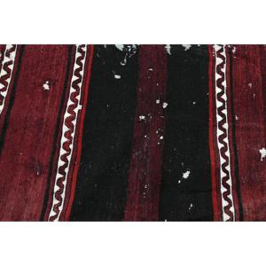 Alfombra Vintage de 2.1x8.5 pies, Alfombra Turca Kilim, Alfombra de Lana Roja Ombré - Product Image 5