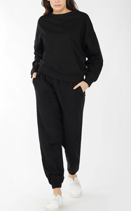 Conjunto de ropa deportiva informal de manga larga para otoño e invierno, sudadera y pantalones de chándal baratos al por mayor para mujer de Bangladesh - Product Image 5