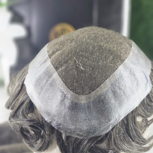 Peluca de cabello humano transpirable y natural de PU y encaje para hombre, modelo australiano, tupé listo en stock para hombre - Product Image 2