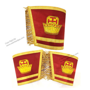 Manchettes maçonniques Regalia Gauntlet Broderie et couleurs personnalisées - Product Image 6