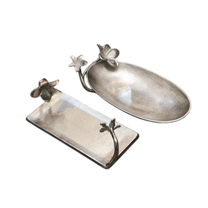 Forme d'élégance de plateau en métal d'argenterie de la plus haute qualité pour la salle à manger et la restauration à domicile Plateau de service alimentaire décoratif le plus vendu - Product Image 3