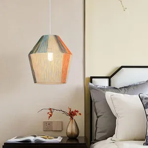 침실 밀짚 램프 커버 프레임 장식 전등갓 새로운 도매 홈 장식 현대 스타일 항목 등나무 수제 실내