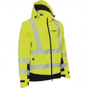 ELKA RAINWEAR VISIBLE XTREME <b>High</b>-<b>Visibility</b> Yellow/Black <b>Softshell</b> <b>Jacket</b> Promotional Hoodies & Sweatshirts - Product Image 2