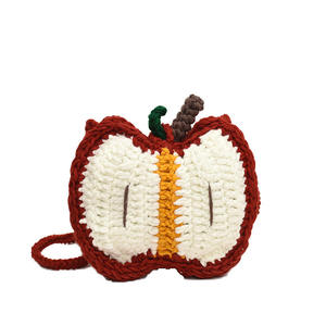Nouveau Sac à bandoulière en crochet motif pomme de Noël, tendance et mignon, pour femme, en coton doux, petit porte-monnaie pour le quotidien et les voyages - Product Image 6