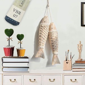 Modern Rustic Wooden Fish Wall <b>Decor</b> <b>Nautical</b> Style Hanging Decoration for Coastal Bathroom Bedroom Cabin or Lake House Walls - Product Image 1
