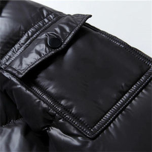 Nouvelle veste d'hiver pour homme en coton rembourré longue et épaisse à col montant brodée imperméable et réversible Vêtement d'extérieur d'hiver - Product Image 5