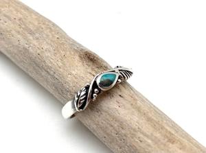 Anillo clásico de plata maciza 925, joyería para mujer, Plata de Ley 925, piedra preciosa turquesa, estilo bohemio, anillo hecho a mano, regalo para mamá - Product Image 3