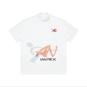 Camiseta de Cuello Alto de Algodón Personalizada para Hombre, 320G, Talla 3XL, Hombros Caídos, Ajuste Holgado, Camiseta Lisa de Gran Peso - Product Image 5