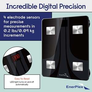 For Bluetooth Digital <b>Scale</b> with 8 Electrodes Measures Body Fat and Weight App Controlled for <b>Kitchen</b> and Bathroom Use - Product Image 5