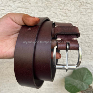 Nuevo elegante e informal hecho a mano de cuero genuino Real cinturón clásico para hombres personalizado grano completo desgastado cinturón de cuero Real para hombres - Product Image 2