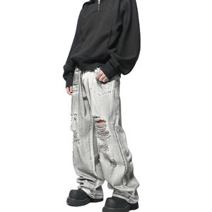 Custom Men Ripped Jeans Distressed Streetwear Slim Fit Trendy Soft Denim Cómodo Ajuste Pedidos a granel Precio de fábrica - Product Image 6