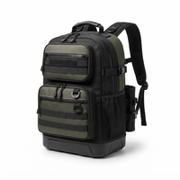 Sac à dos de pêche portable en PU grande capacité avec fermeture éclair, porte-canne et plus de 12 compartiments pour le rangement de matériel de pêche en extérieur