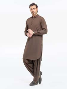 Salwar Kameez classique de qualité supérieure pour hommes pakistanais, vêtement traditionnel musulman, coupe régulière, pour mariage, Eid, bureau, tenue décontractée - Product Image 4