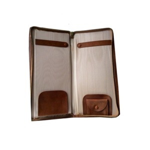 Genuine Leather <b>Tie</b> Case with Zipper Closure - Product Image 1