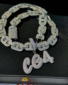 Colgante de Letra Estilo Hip Hop para Hombre con Moissanita Real de 2.50Ct, Corte Princesa, Chapado en Plata Esterlina, Certificado IGI, Engaste de Canal - Product Image 4