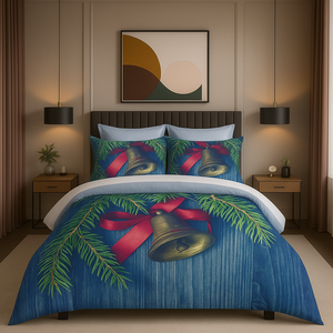 Parure de lit double moderne à imprimé numérique festif de Noël 200x220cm en coton Ranforce pour usage domestique - Product Image 2