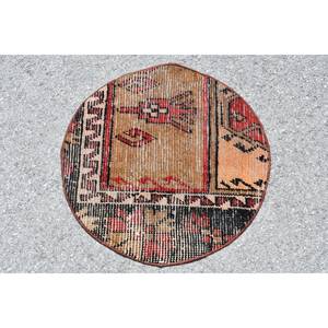 Alfombra de lana turca marrón y roja Vintage, patrón de retales de tejido plano de 2,2 pies para decoraciones de sala de estar o pasillo - Product Image 4