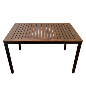 Modern Rubberwood Outdoor <b>Table</b> with Iron Legs-Foldable & <b>Portable</b> for Courtyard & Banquet Use - Product Image 1