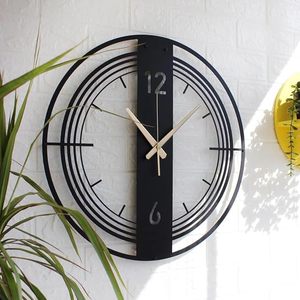 Horloge murale moderne silencieuse sans tic-tac en quartz métallique carrée à motif scénique 40CM pour salon chambre bureau - Product Image 2