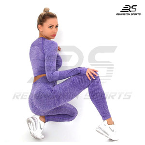 Ensemble de yoga sans couture de haute qualité pour femmes, top ventes, ensemble de yoga en polyester spandex pour femmes - Product Image 4