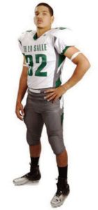 Vêtements de sport de football américain rétro en gros, uniforme personnalisé avec nom et numéro brodés, techniques d'impression sur short, vêtements de football - Product Image 2