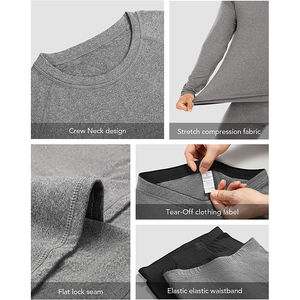 Ropa Interior Térmica para Hombre, Conjunto de Camiseta y Pantalones Largos para Invierno, Ropa Interior Térmica sin Costuras, Traje de Ropa Interior Térmica, Pantalones Largos para Hombre - Product Image 5