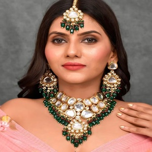 Premium Quality Kundan Set <b>Long</b> Back Side <b>Chain</b> <b>Necklace</b> Traditional Women Jewelry for Wedding Party Wear Elegant Design - Product Image 1
