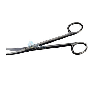 Ciseaux Mayo courbés et droits à coupe lisse, revêtement noir, 7 pouces, ciseaux médicaux droits pour chirurgie et pansements - Product Image 2