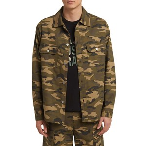 แจ็กเก็ตผ้าทอลายทแยงสำหรับผู้ชายแจ็คเก็ตทำงานมีกระเป๋าสองกระเป๋าทำจากผ้าฝ้ายแท้ - Product Image 2